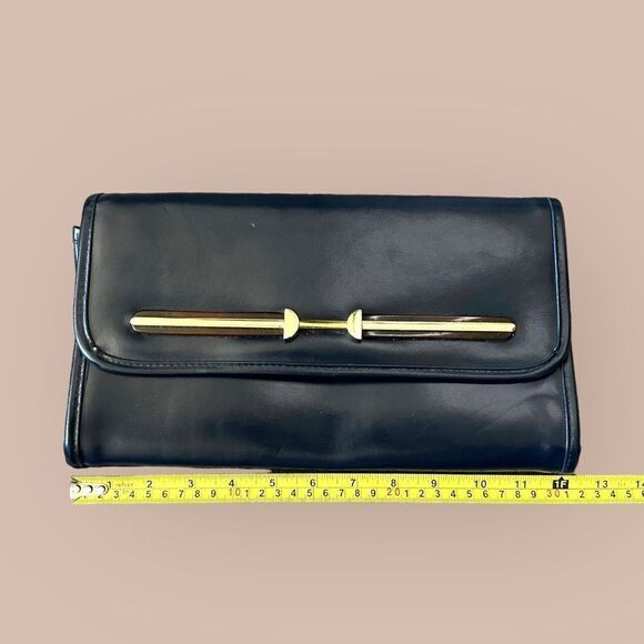 Vintage Faux Leather Clutch Smoking Costume Bag Theater Retro 80s 90s Purse - Picture 8 of 10